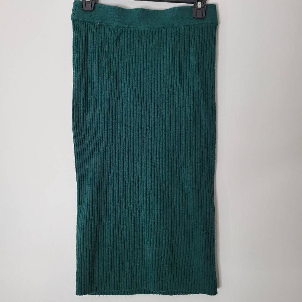 GAP Women’s Small Green Ribbed Knit Midi Sweater Skirt Pull On